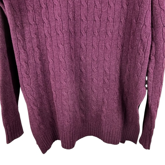 Polo Ralph Lauren Deep Burgundy Cable Knit Turtleneck Sweater Wool Cashmere Sz S - Picture 4 of 12